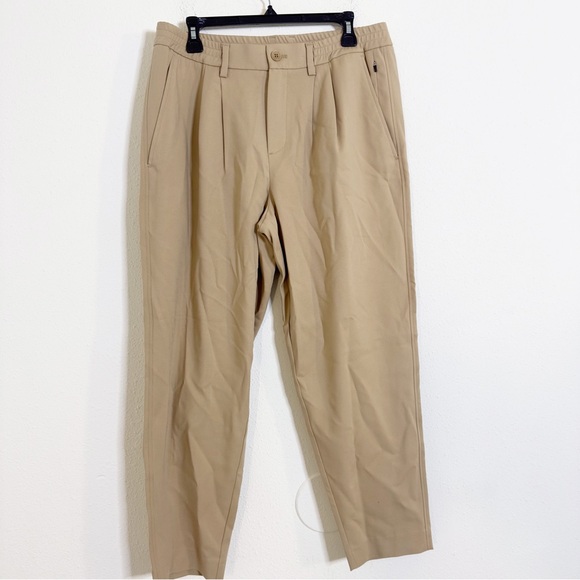 Alphatauri ata pavo tapered wide leg cropped khaki pants - Picture 1 of 6